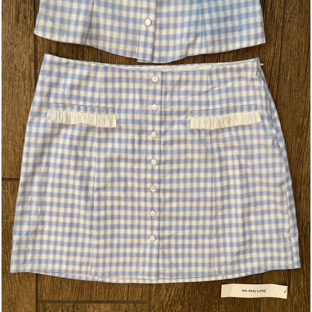 NEW Reformation Janell Two Piece Set in Crystal Check Size 4 - Picture 8 of 15
